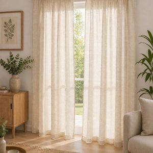 Draperie cu banda — ivoire — 145 × 245 cm