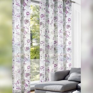 Draperie Cu Inele Grau-Lila 280X140Cm
