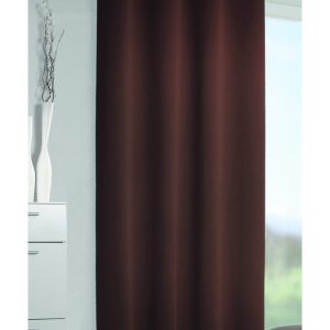 Draperie cu inele Mia — maro — 140 × 245 cm
