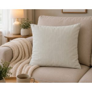 Față de pernă decorativa — crem — 50 × 50 cm