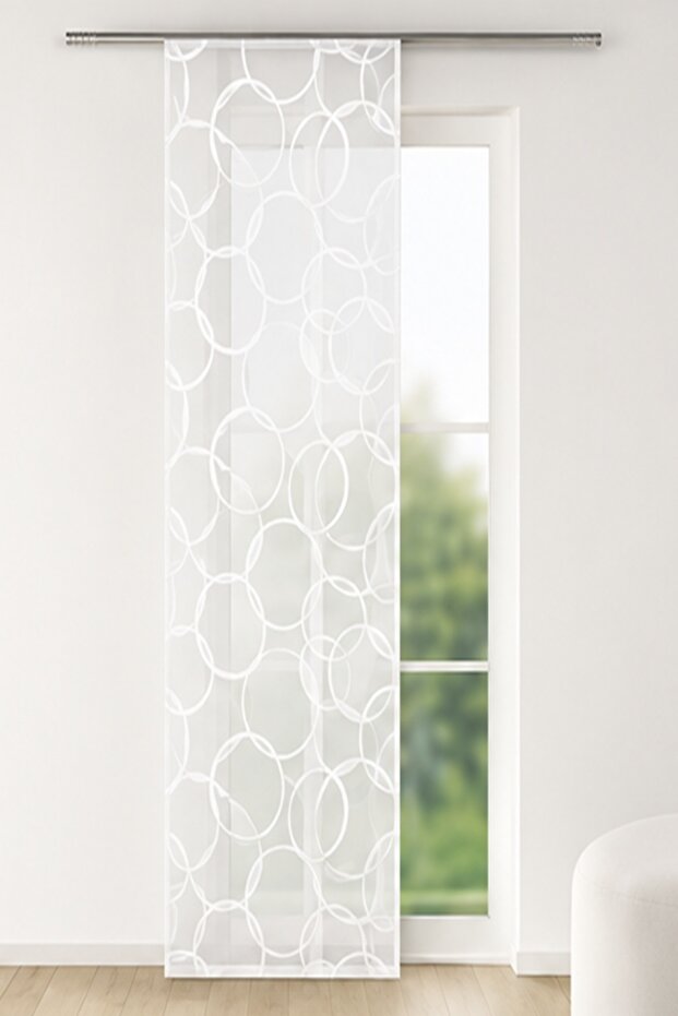 Panou japonez cercuri — ivoire — 60 × 240 cm
