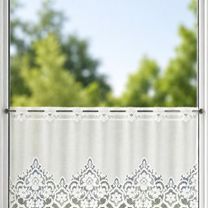 Perdea bucătărie — alb — 60 × 240 cm