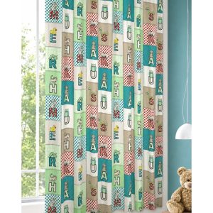 Perdea litere copil — multicolor — 135 × 180 cm